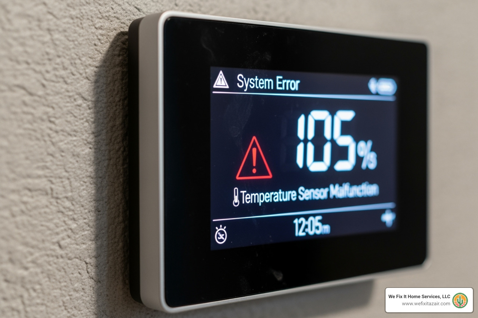 A thermostat displaying an error message - 24/7 hvac repair phoenix az A thermostat displaying an error message - 24/7 hvac repair phoenix az