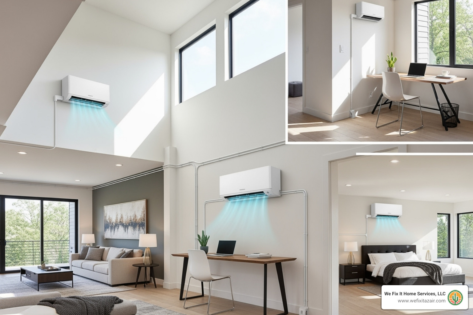 multiple indoor units zoned cooling - ductless system installation phoenix az