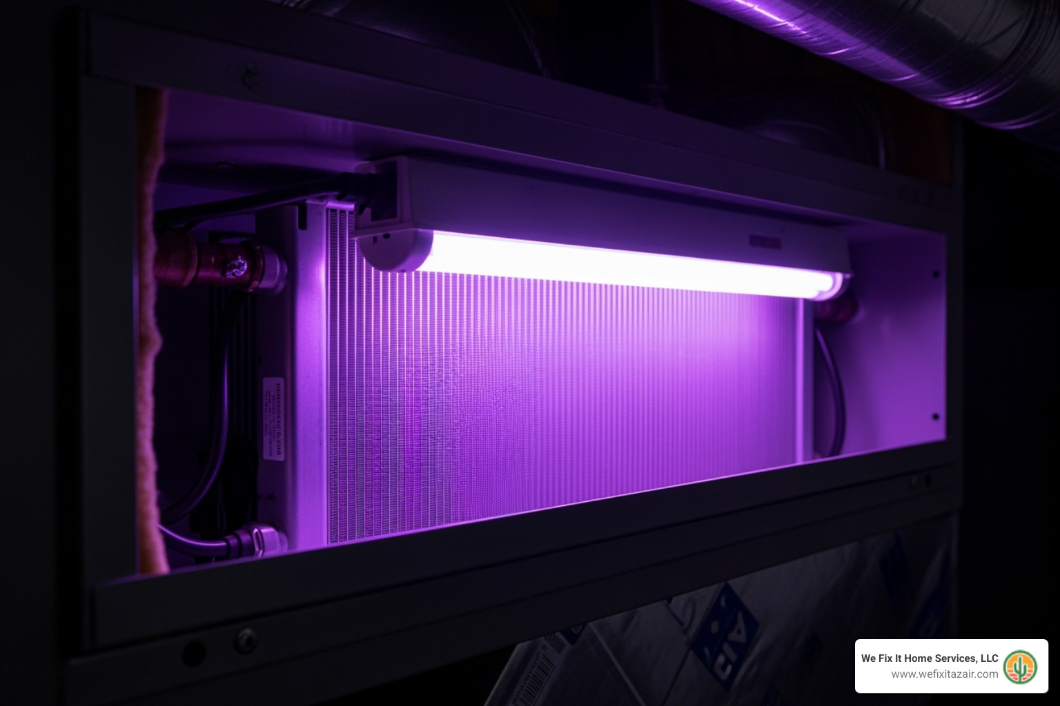 UV light installed inside an air handler unit - AC smells bad