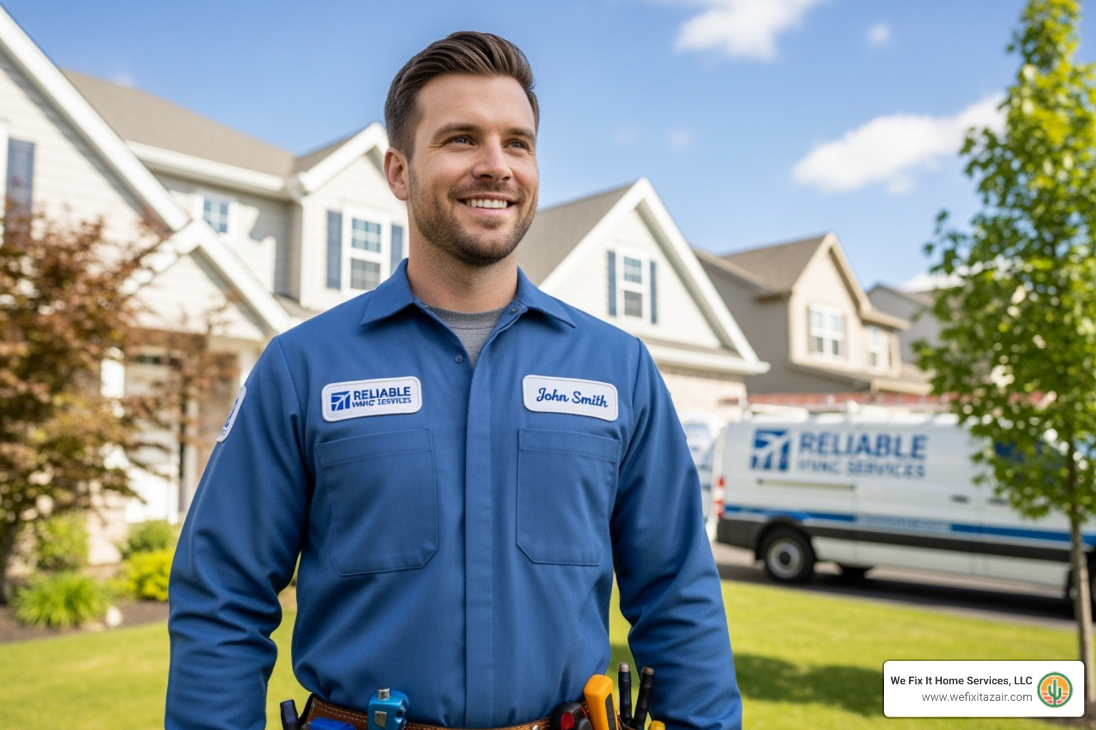 friendly We Fix It Home Services technician smiling - hvac repair glendale friendly We Fix It Home Services technician smiling - hvac repair glendale