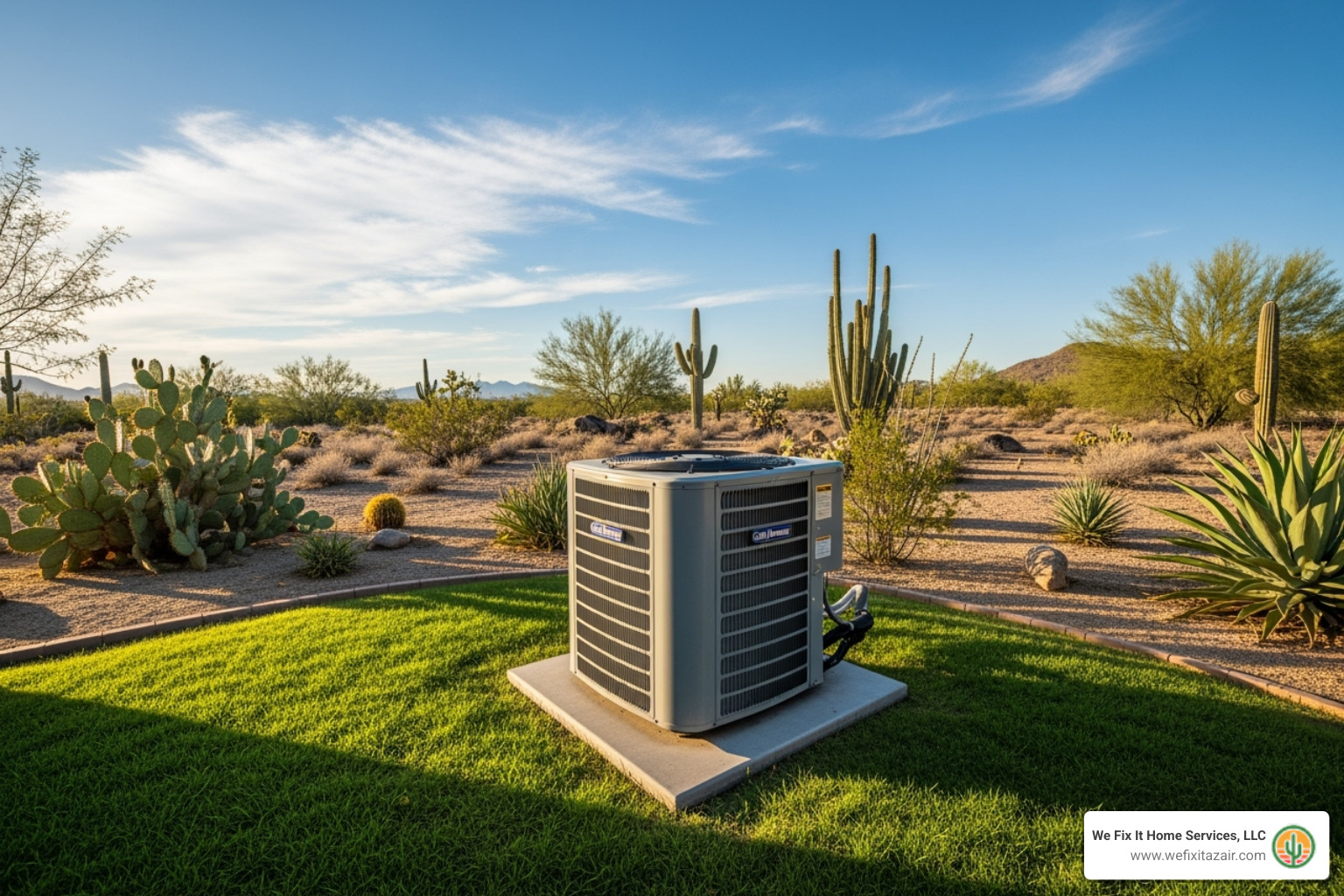 image of a well-maintained outdoor AC unit - hvac maintenance tempe