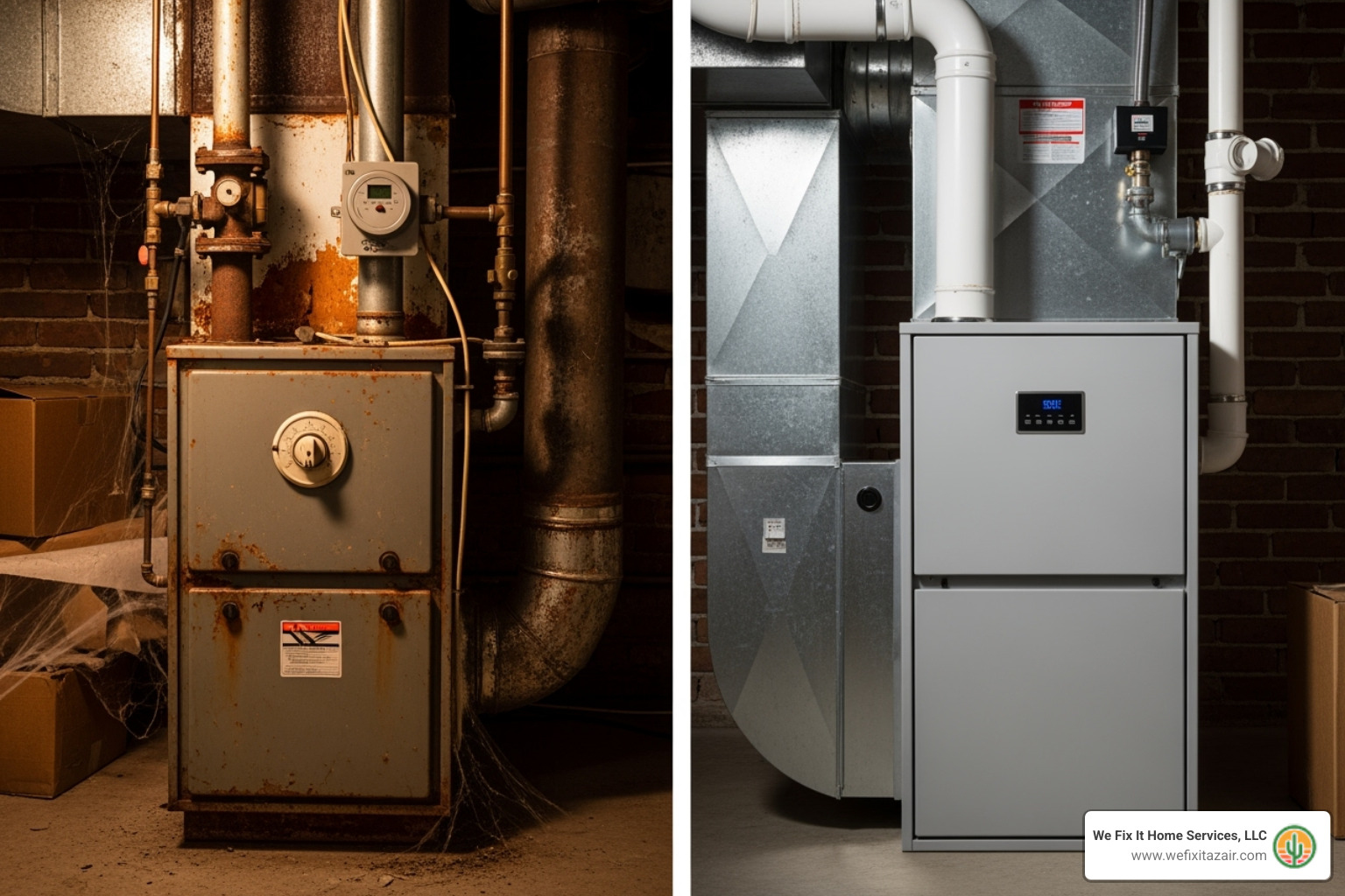 old furnace vs new high-efficiency model - furnace heat exchanger