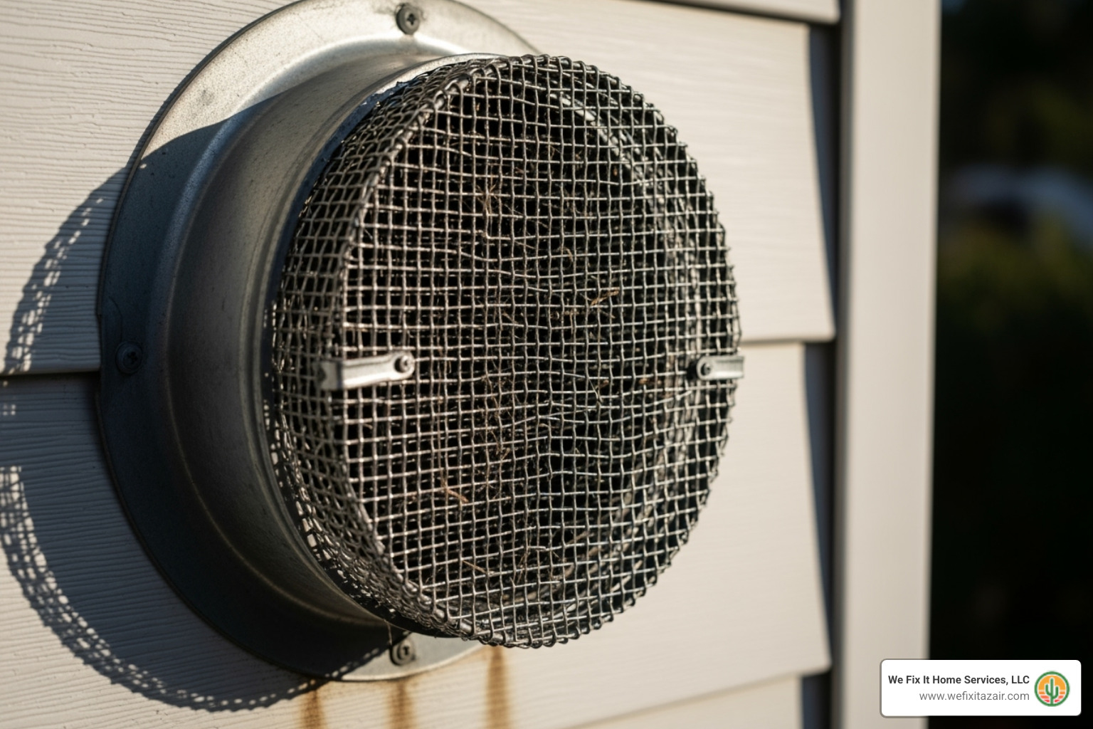 Exterior air duct vent with a screen to prevent pests - AC smells bad