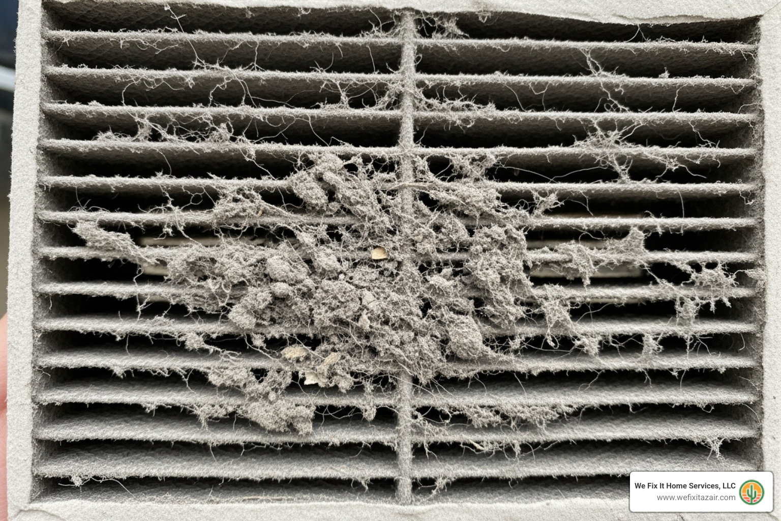 HVAC filter clogged with dust - scottsdale duct cleaning