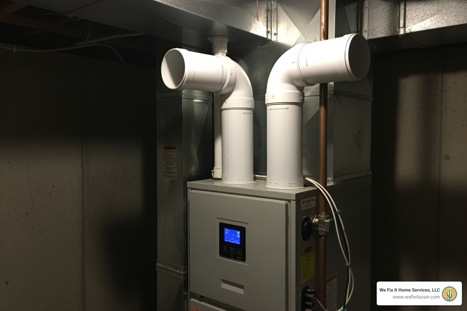 2 PVC vent pipes - furnace leaking water 2 PVC vent pipes - furnace leaking water